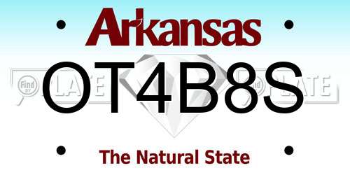 OT4B8S Arkansas License Plate