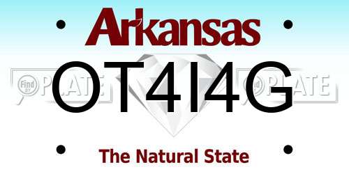 OT4I4G Arkansas License Plate