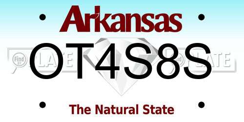 OT4S8S Arkansas License Plate
