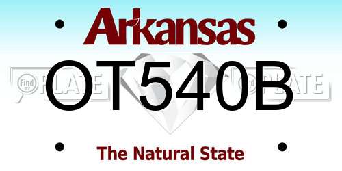 OT540B Arkansas License Plate