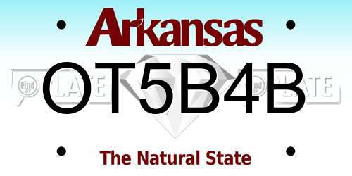 OT5B4B Arkansas License Plate