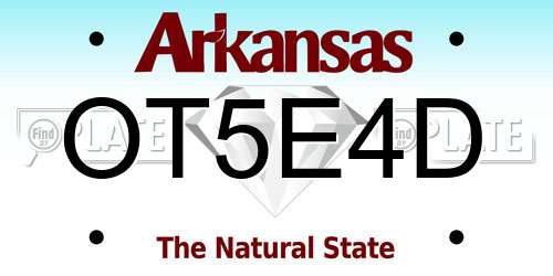 OT5E4D Arkansas License Plate