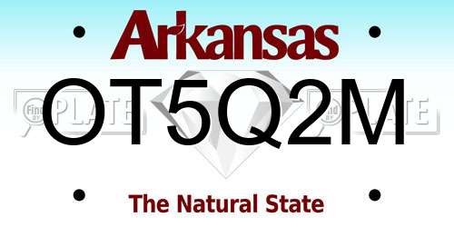 OT5Q2M Arkansas License Plate