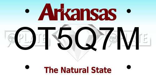 OT5Q7M Arkansas License Plate