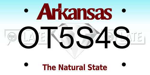 OT5S4S Arkansas License Plate