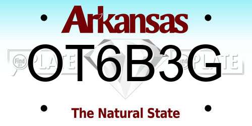 OT6B3G Arkansas License Plate