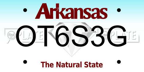 OT6S3G Arkansas License Plate