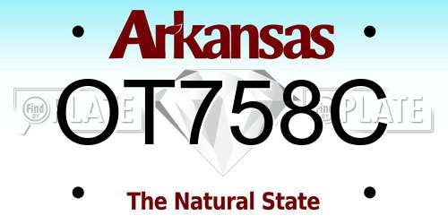 OT758C Arkansas License Plate