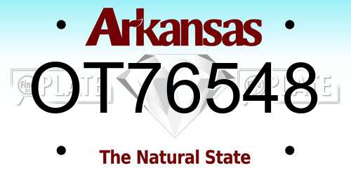 OT76548 Arkansas License Plate