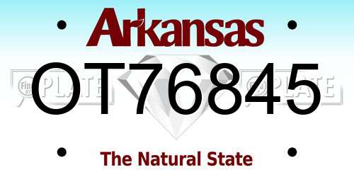 OT76845 Arkansas License Plate