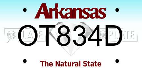 OT834D Arkansas License Plate