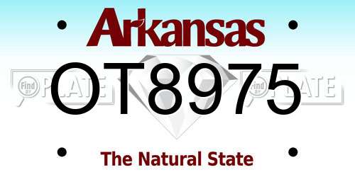 OT8975 Arkansas License Plate