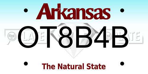 OT8B4B Arkansas License Plate