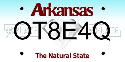 OT8E4Q Arkansas License Plate