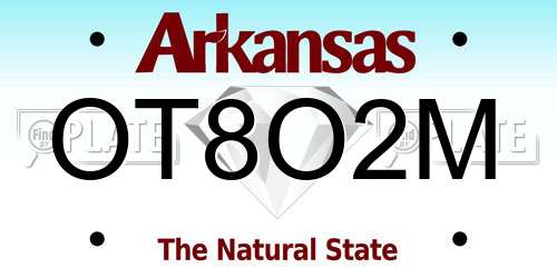 OT8O2M Arkansas License Plate
