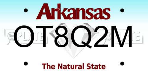 OT8Q2M Arkansas License Plate