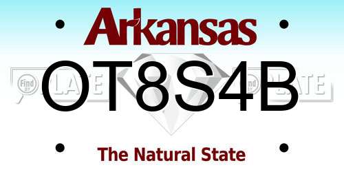 OT8S4B Arkansas License Plate