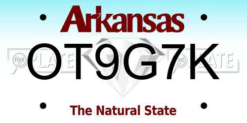 OT9G7K Arkansas License Plate