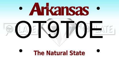 OT9T0E Arkansas License Plate