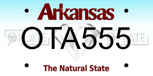 OTA555 Arkansas License Plate