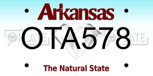OTA578 Arkansas License Plate