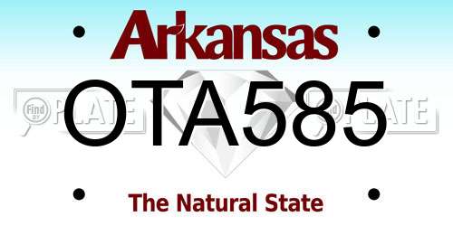 OTA585 Arkansas License Plate