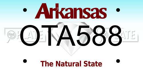 OTA588 Arkansas License Plate