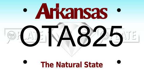 OTA825 Arkansas License Plate