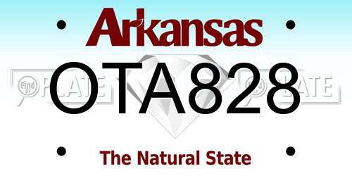 OTA828 Arkansas License Plate