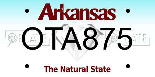 OTA875 Arkansas License Plate