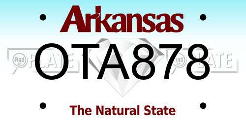OTA878 Arkansas License Plate
