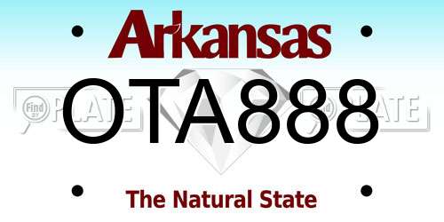 OTA888 Arkansas License Plate
