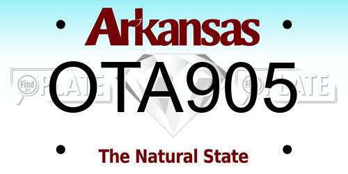OTA905 Arkansas License Plate