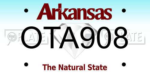 OTA908 Arkansas License Plate