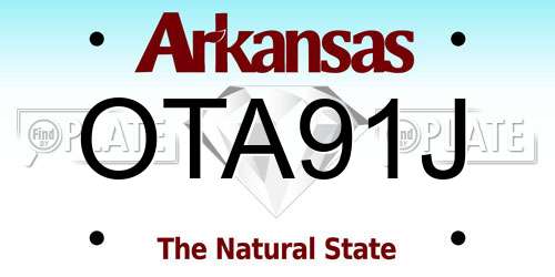OTA91J Arkansas License Plate