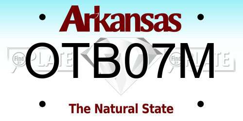 OTB07M Arkansas License Plate