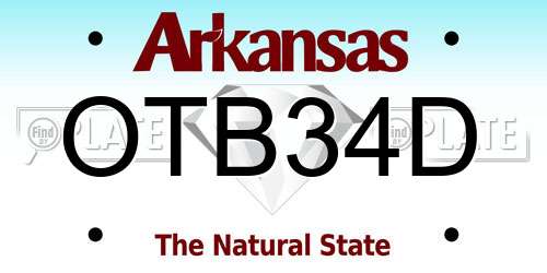 OTB34D Arkansas License Plate