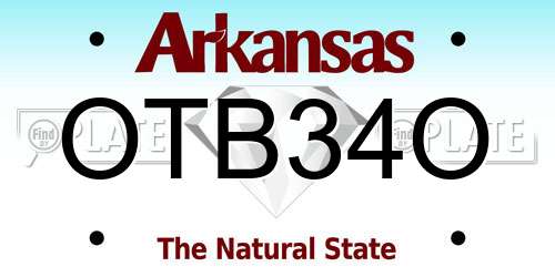 OTB34O Arkansas License Plate