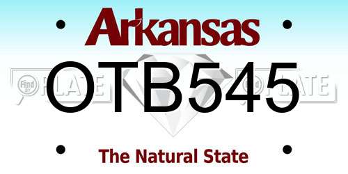 OTB545 Arkansas License Plate