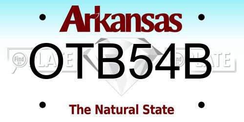 OTB54B Arkansas License Plate
