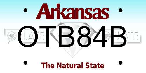 OTB84B Arkansas License Plate