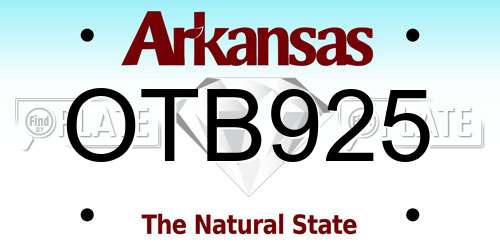 OTB925 Arkansas License Plate