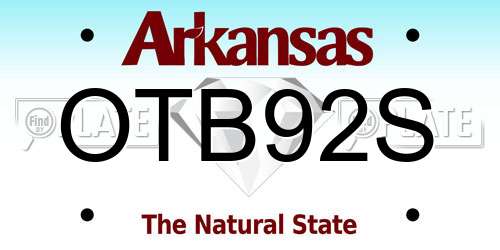 OTB92S Arkansas License Plate