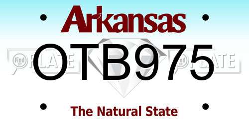 OTB975 Arkansas License Plate