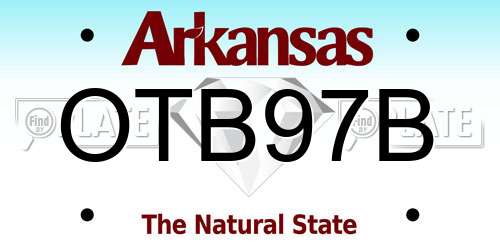 OTB97B Arkansas License Plate