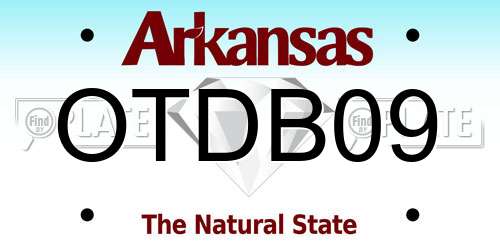 OTDB09 Arkansas License Plate