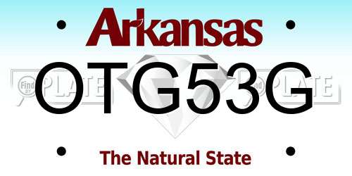 OTG53G Arkansas License Plate