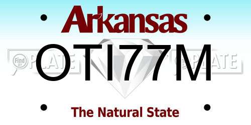 OTI77M Arkansas License Plate