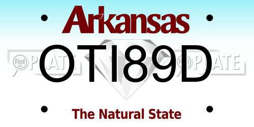 OTI89D Arkansas License Plate