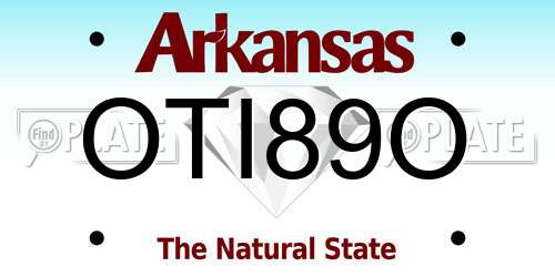 OTI89O Arkansas License Plate
